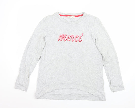 Oasis Womens Grey Merci Long Sleeve Casual T-Shirt Size M