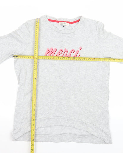 Oasis Womens Grey Merci Long Sleeve Casual T-Shirt Size M