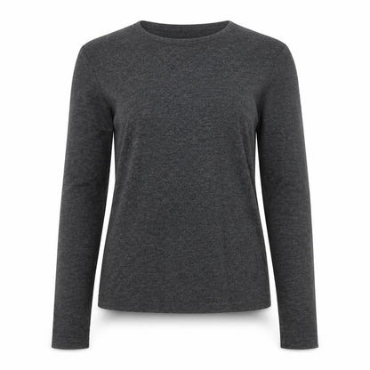 MNG Womens Grey Long Sleeve Basic Crew Neck Jersey Top Size M