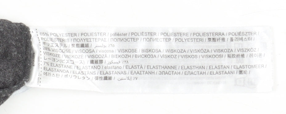 MNG Womens Grey Long Sleeve Basic Crew Neck Jersey Top Size M