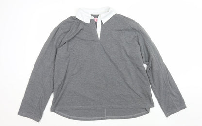 Womens UK Size M NESAA Grey Basic Button-Up