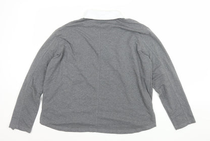 Womens UK Size M NESAA Grey Basic Button-Up