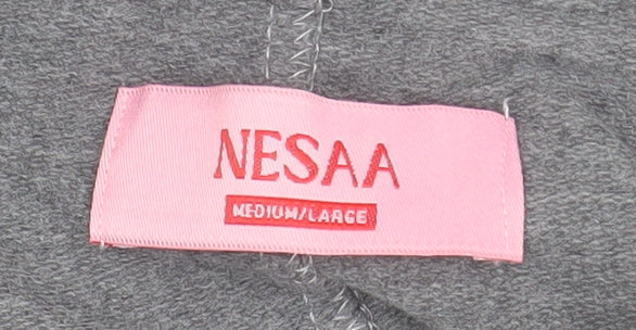 Womens UK Size M NESAA Grey Basic Button-Up
