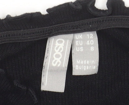 Womens UK Size 12 ASOS One-Piece Black Bodysuit