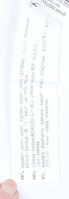 ZARA Women Ivory Long Sleeve Bodysuit Size S Stretch Cotton Blend