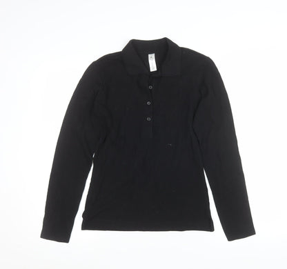 Womens UK Size M B&C Collection Black Basic Polo