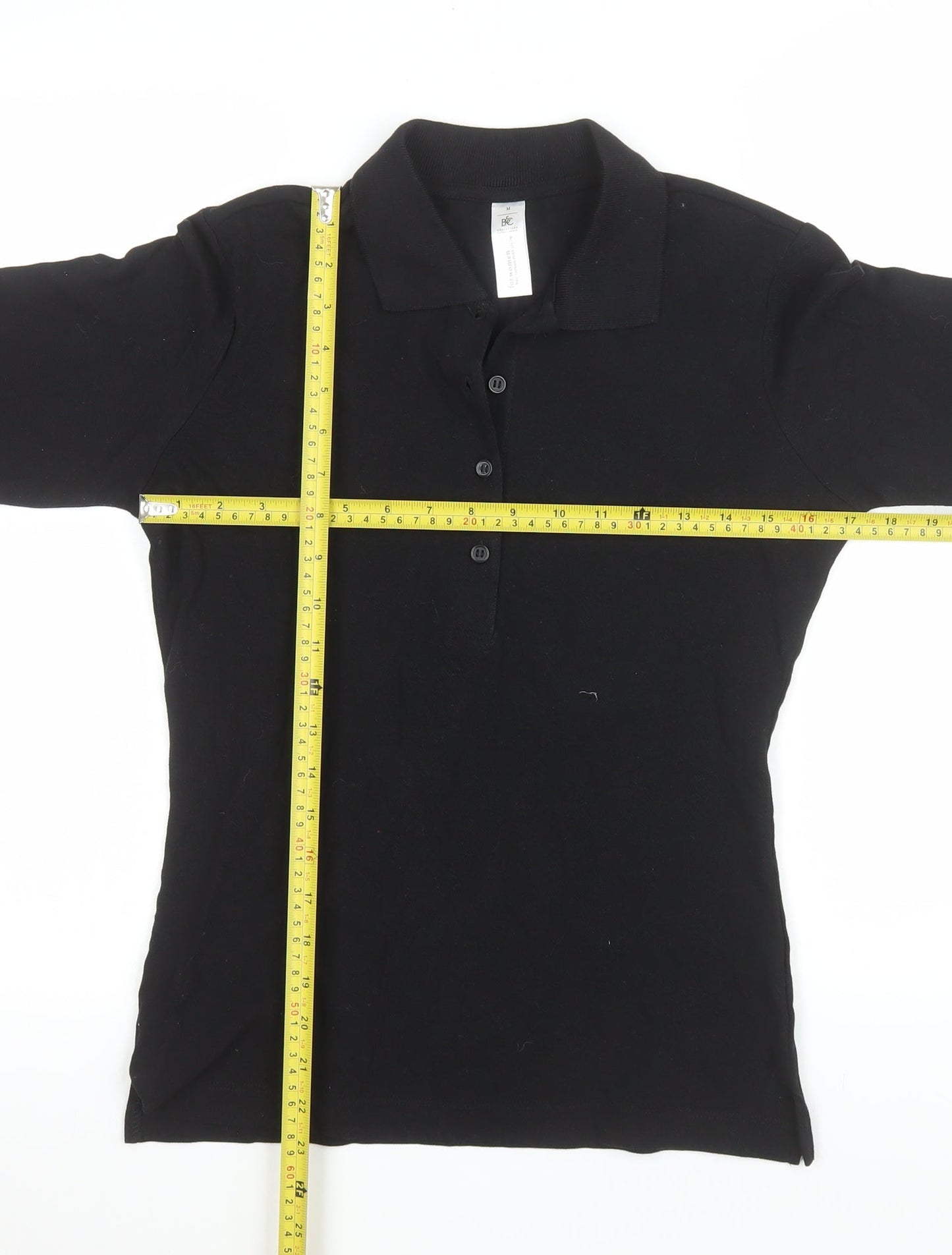 Womens UK Size M B&C Collection Black Basic Polo