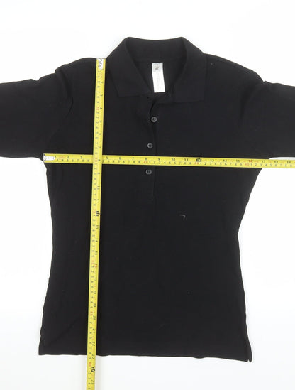 Womens UK Size M B&C Collection Black Basic Polo