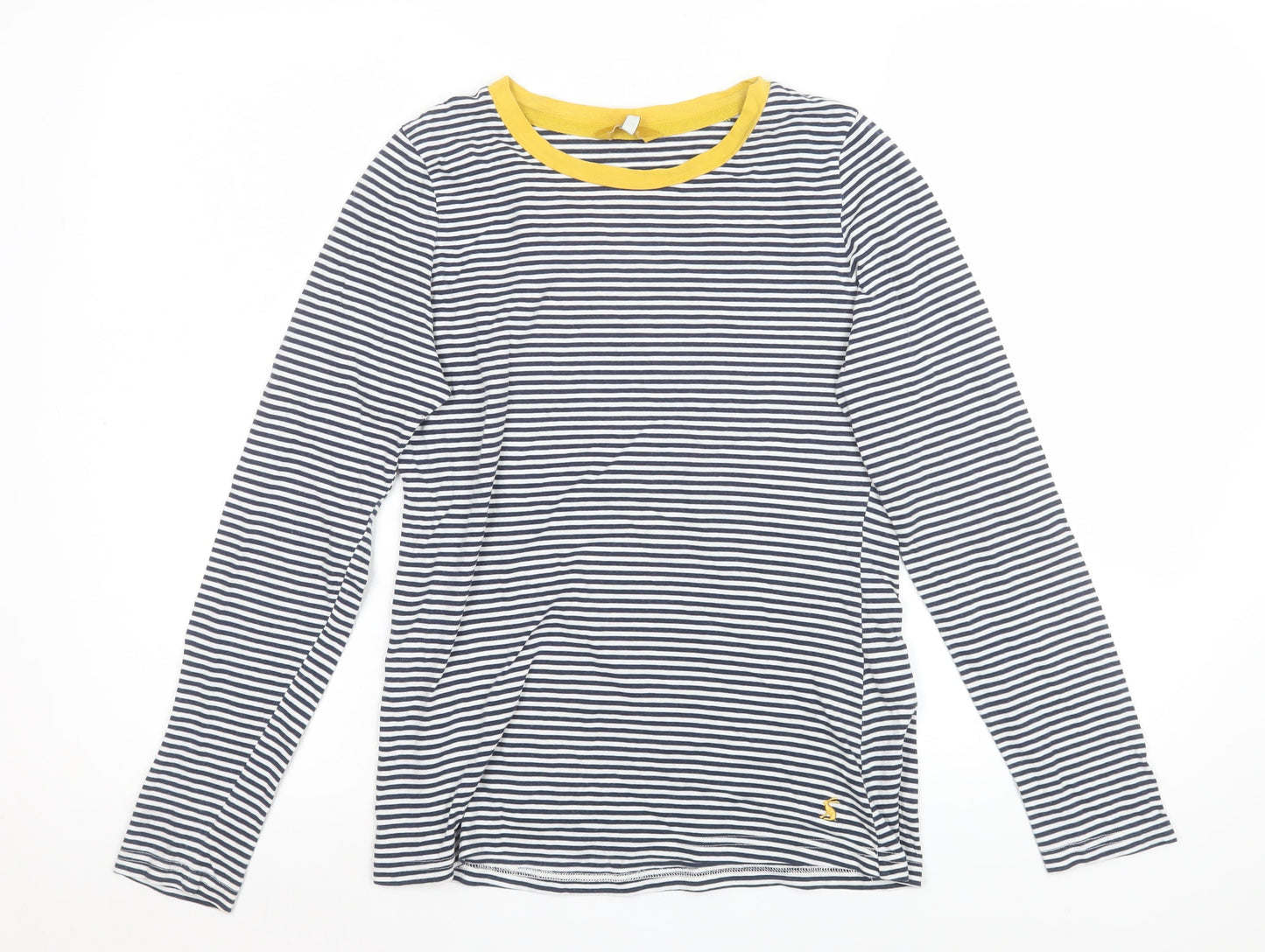 Joules Women's Navy Stripe Long Sleeve Cotton Jersey Top Size 10