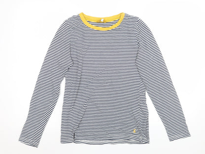 Joules Women's Navy Stripe Long Sleeve Cotton Jersey Top Size 10