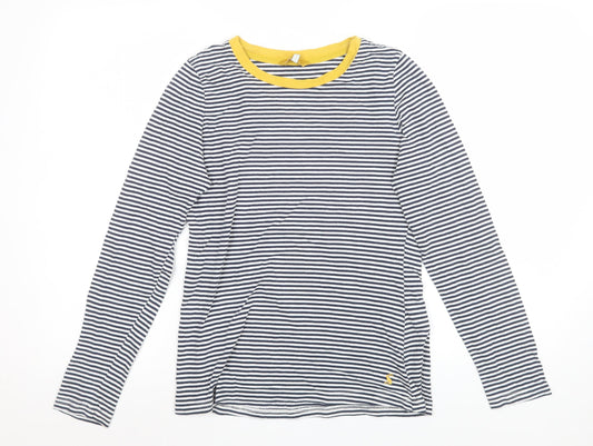 Joules Women's Navy Stripe Long Sleeve Cotton Jersey Top Size 10
