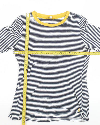Joules Women's Navy Stripe Long Sleeve Cotton Jersey Top Size 10