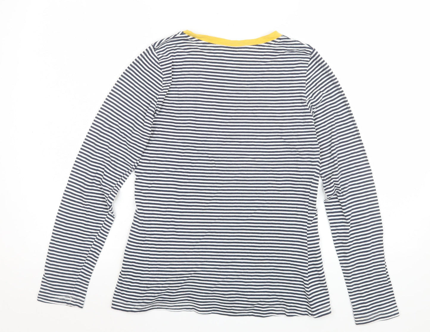 Joules Women's Navy Stripe Long Sleeve Cotton Jersey Top Size 10