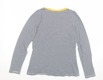 Joules Women's Navy Stripe Long Sleeve Cotton Jersey Top Size 10