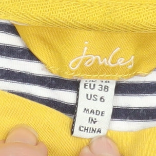 Joules Women's Navy Stripe Long Sleeve Cotton Jersey Top Size 10