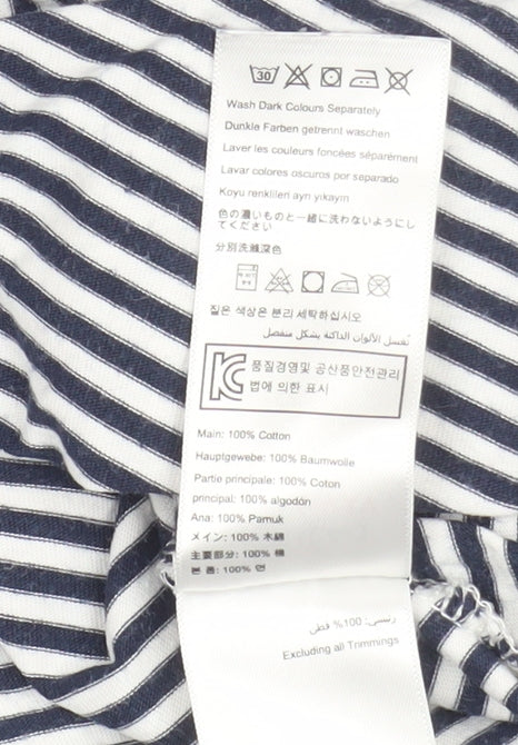 Joules Women's Navy Stripe Long Sleeve Cotton Jersey Top Size 10