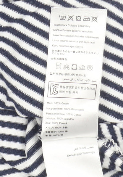 Joules Women's Navy Stripe Long Sleeve Cotton Jersey Top Size 10