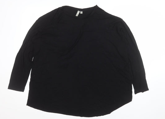 Womens UK Size 20 ASOS Black Basic T-Shirt