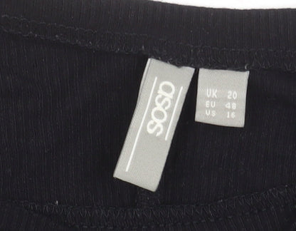 Womens UK Size 20 ASOS Black Basic T-Shirt