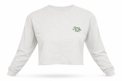 Womens UK Size S Urban Outfitters White Cropped T-Shirt