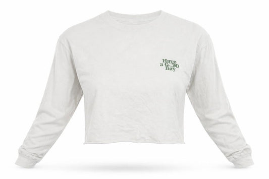 Womens UK Size S Urban Outfitters White Cropped T-Shirt