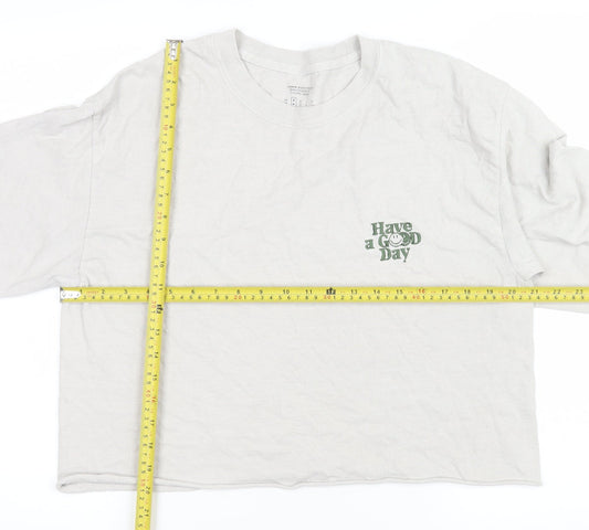 Womens UK Size S Urban Outfitters White Cropped T-Shirt