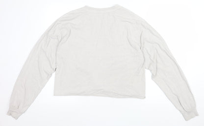 Womens UK Size S Urban Outfitters White Cropped T-Shirt
