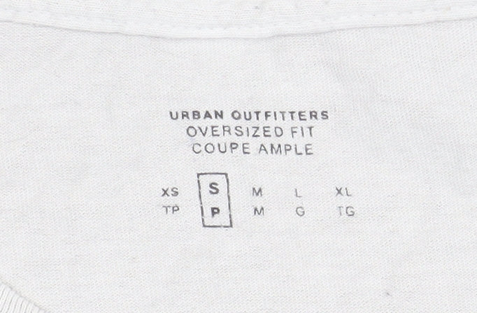 Womens UK Size S Urban Outfitters White Cropped T-Shirt