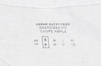 Womens UK Size S Urban Outfitters White Cropped T-Shirt