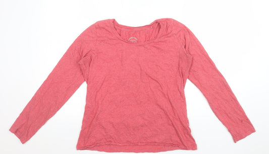 FatFace Women’s Pink Long Sleeve Scoop Neck T-Shirt L