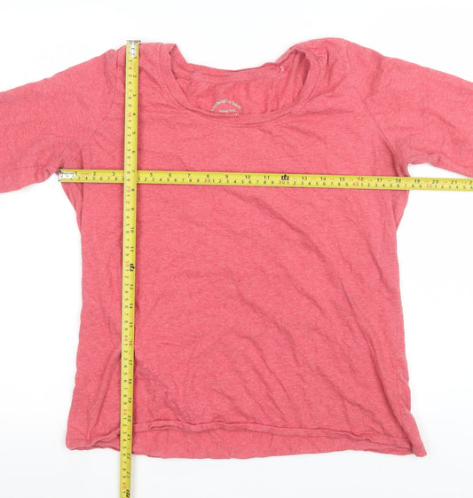 FatFace Women’s Pink Long Sleeve Scoop Neck T-Shirt L