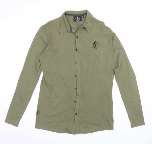 Gym King Men's Khaki Long Sleeve Pyjama Top Cotton Blend Size M
