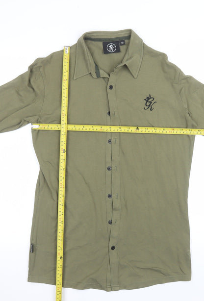 Gym King Men's Khaki Long Sleeve Pyjama Top Cotton Blend Size M