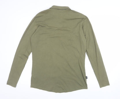 Gym King Men's Khaki Long Sleeve Pyjama Top Cotton Blend Size M