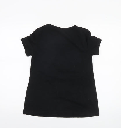 SHEIN Women's Black Size 8 Slim Fit V-Neck Wrap T-Shirt