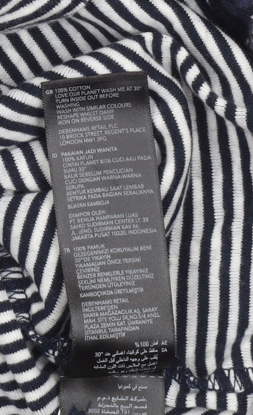 Maine New England Women's Blue Floral 3/4 Sleeve Cotton T-Shirt Size 12