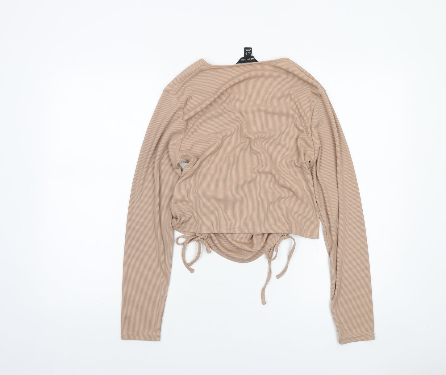 New Look Women Beige Wrap Long Sleeve Top UK 16 Regular Fit