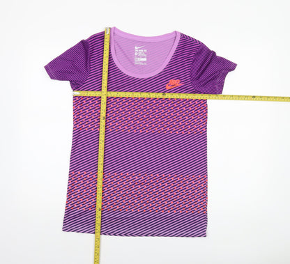 Nike Womens Purple Dri-FIT Athletic T-Shirt M Short Sleeve Top