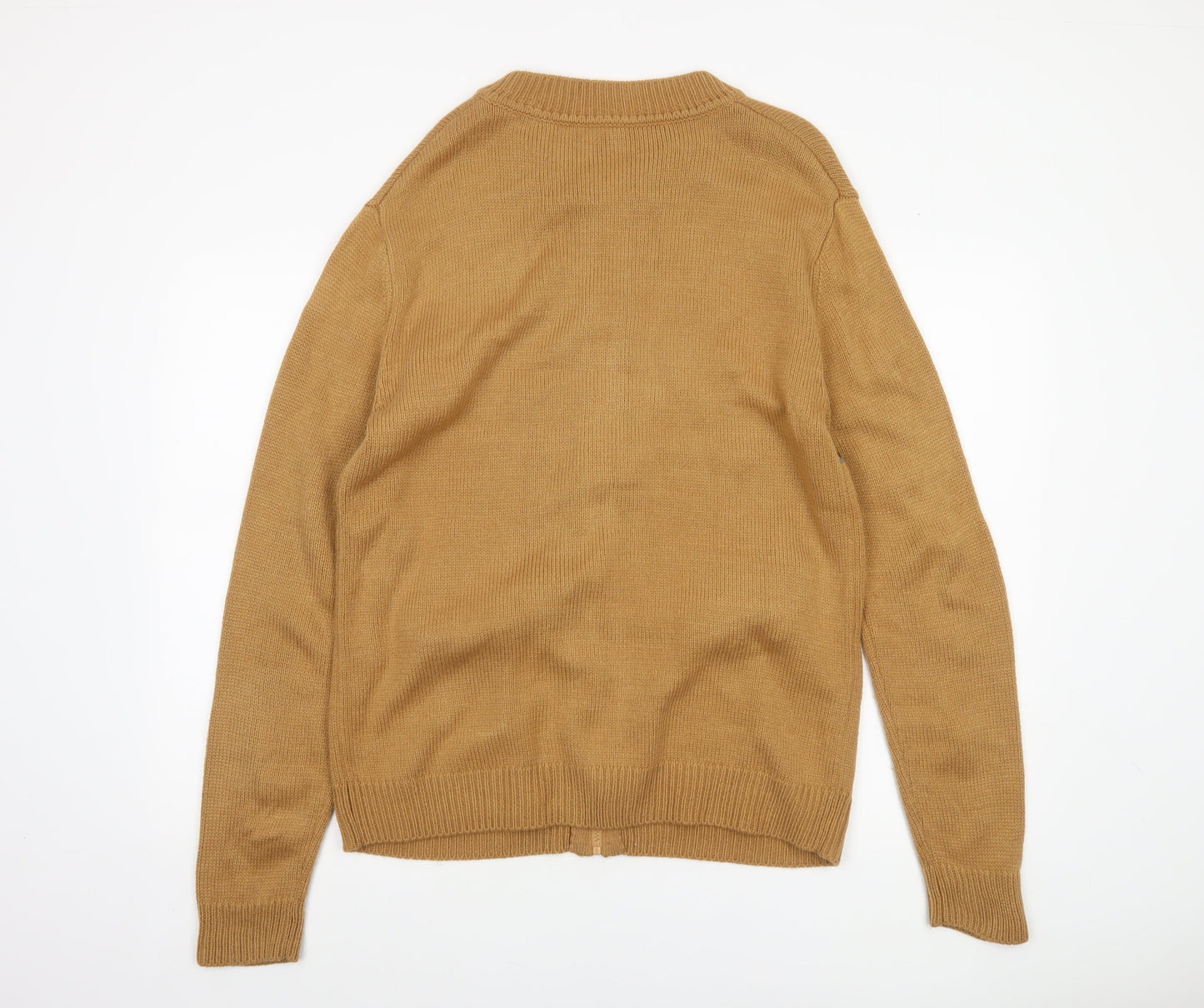 Coopers of Stortford Mens Beige Fair Isle Full Zip Jumper M