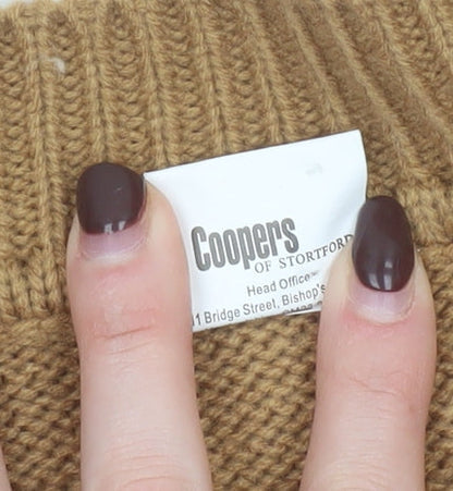 Coopers of Stortford Mens Beige Fair Isle Full Zip Jumper M