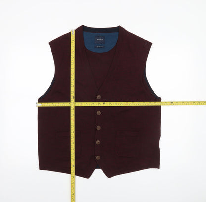 White Stuff Men's Brown Wool Sleeveless Vest Jumper 2XL