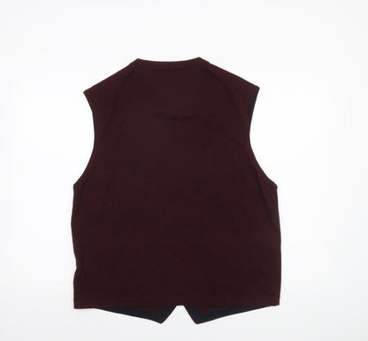 White Stuff Men's Brown Wool Sleeveless Vest Jumper 2XL