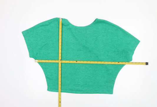 Womens UK Size 12 NEXT Green Cropped T-Shirt