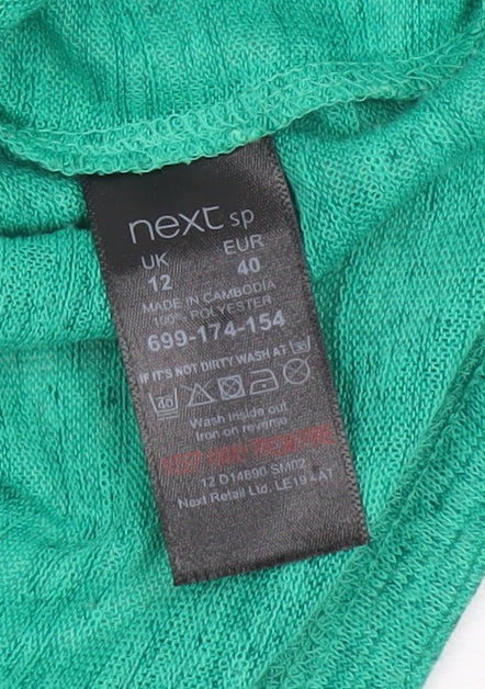 Womens UK Size 12 NEXT Green Cropped T-Shirt