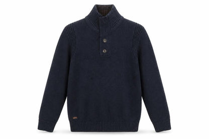 Debenhams Men's Blue Cotton Henley Jumper Medium