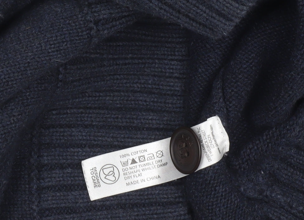 Designers at Debenhams Men's Blue Cotton Henley Jumper Medium