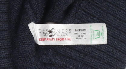 Designers at Debenhams Men's Blue Cotton Henley Jumper Medium