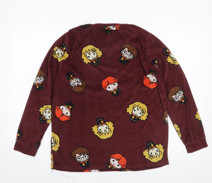 Harry Potter Women's Maroon Fleece Pyjama Top Size 10-12