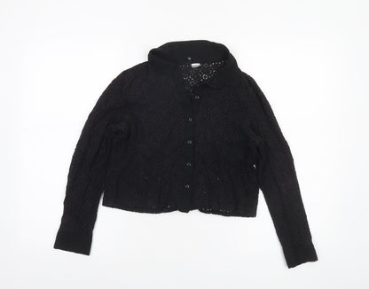 Womens UK Size 12 H&M Divided Black Lace Blouse