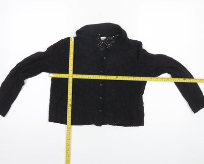 Womens UK Size 12 H&M Divided Black Lace Blouse